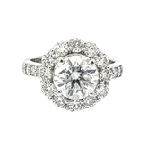 14K White Gold Round Diamond Cut Engagement Ring (6.30 g)